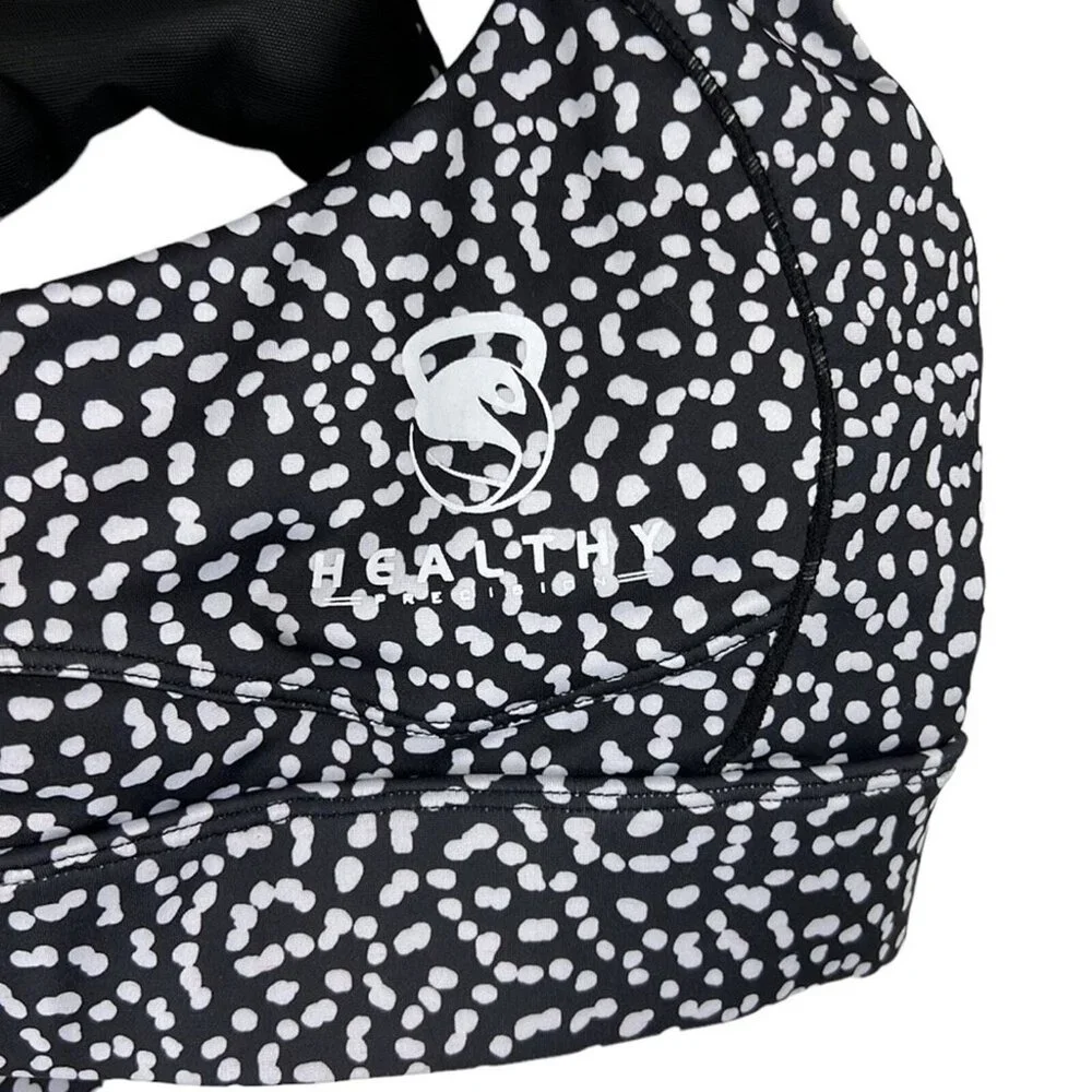 Healthy Precision Sports Bra women’s black & white workout racerback size large - Picture 2 of 6
